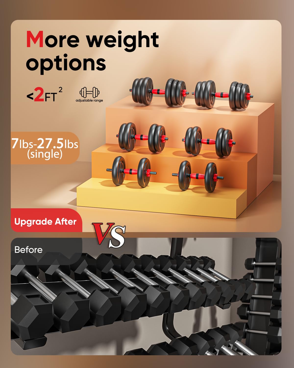 Adjustable Dumbbell Set 4 in 1 Free Weights U42104