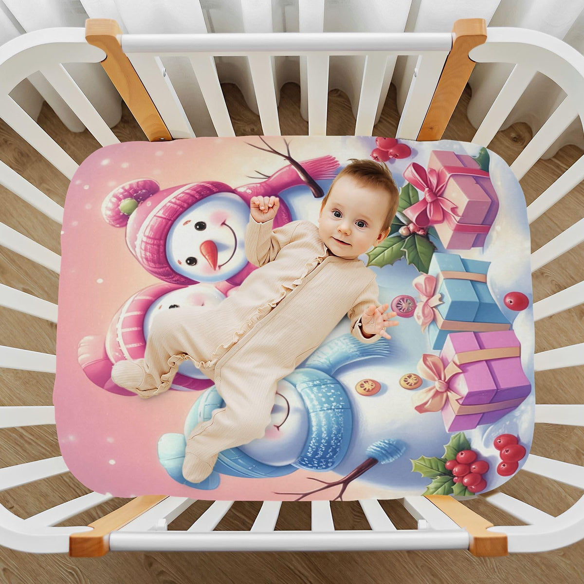 Christmas Snowmen Crib Sheet 52" x 28" O485744