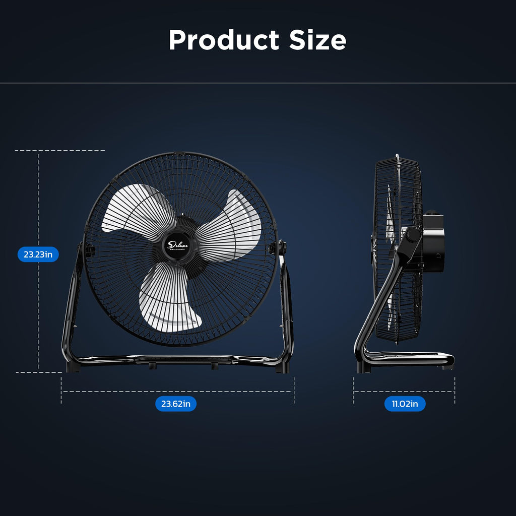 20" 3-Speed High Velocity Industrial Floor Fan, 2 Pack V6673