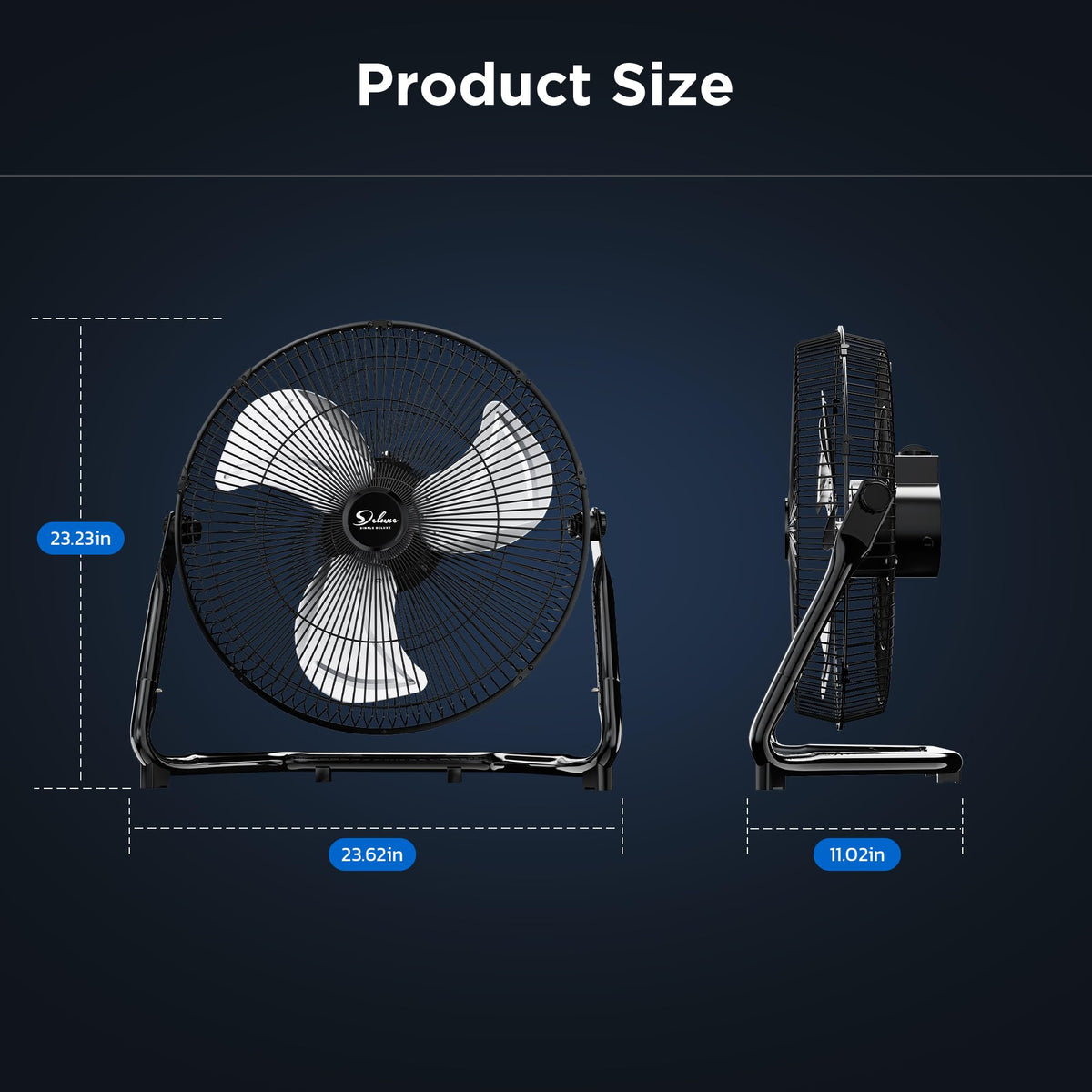 20" 3-Speed High Velocity Industrial Floor Fan, 2 Pack V6673