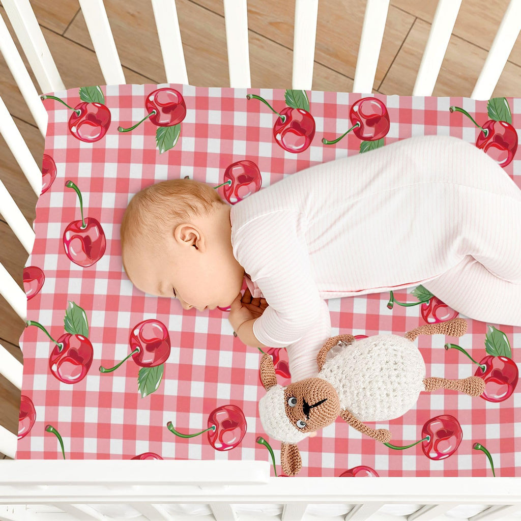 Cherry Buffalo Plaid Fitted Crib Sheet L7456