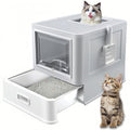 XL Stainless Steel Cat Litter Box with Drawer Y6559