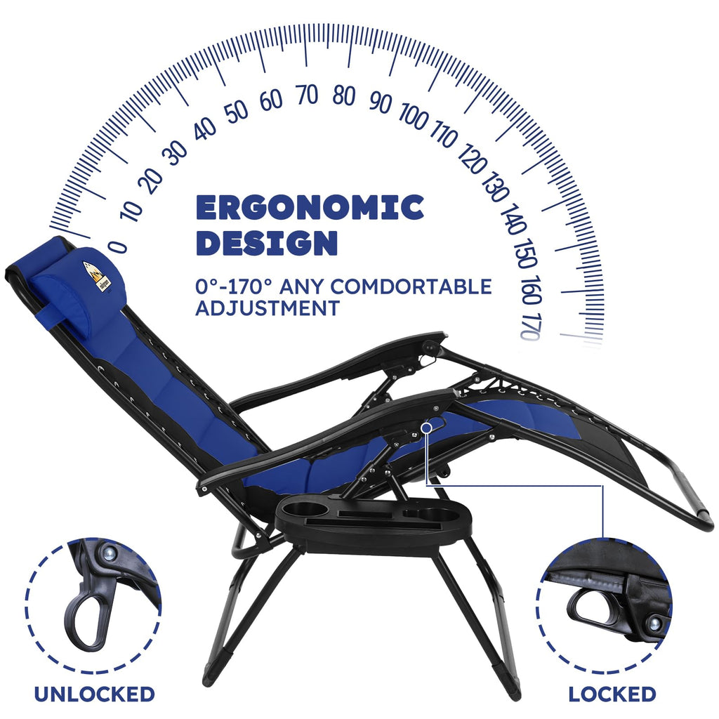 Oversized Zero Gravity Chairs Set of 2 Z4603