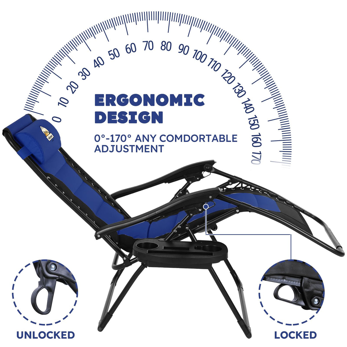 Oversized Zero Gravity Chairs Set of 2 Z4603