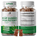 2 Pack Hemp Gummies with Magnesium, Vitamins, Pumpkin Seed, Ashwagandha, GABA, L-Theanine, Pineapple Flavor, 120 Bears, Vegan A678372