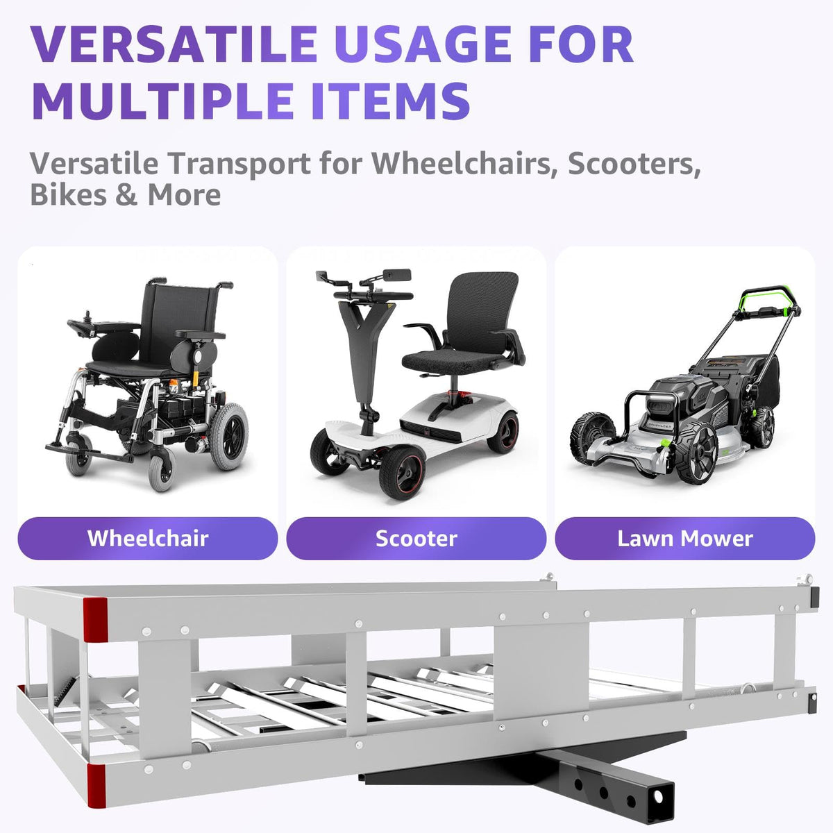 50 × 30 × 9in Aluminum Hitch Cargo Carrier V911311