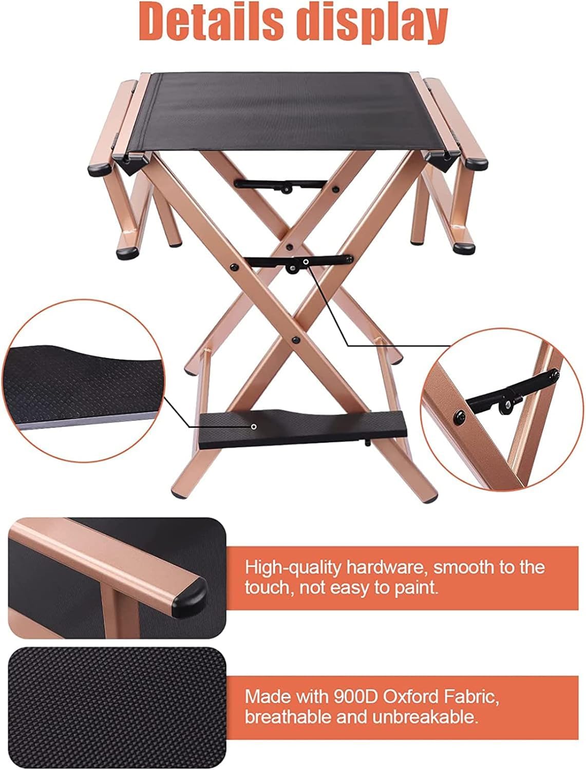Folding Director Chair with Footrest, 300lbs Capacity D40139