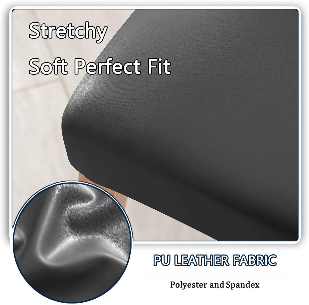 Waterproof PU Leather High Back Dining Chair Covers Set of 2 E485337