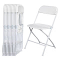 White 10 Pack Folding Chairs with Steel Frame H7281