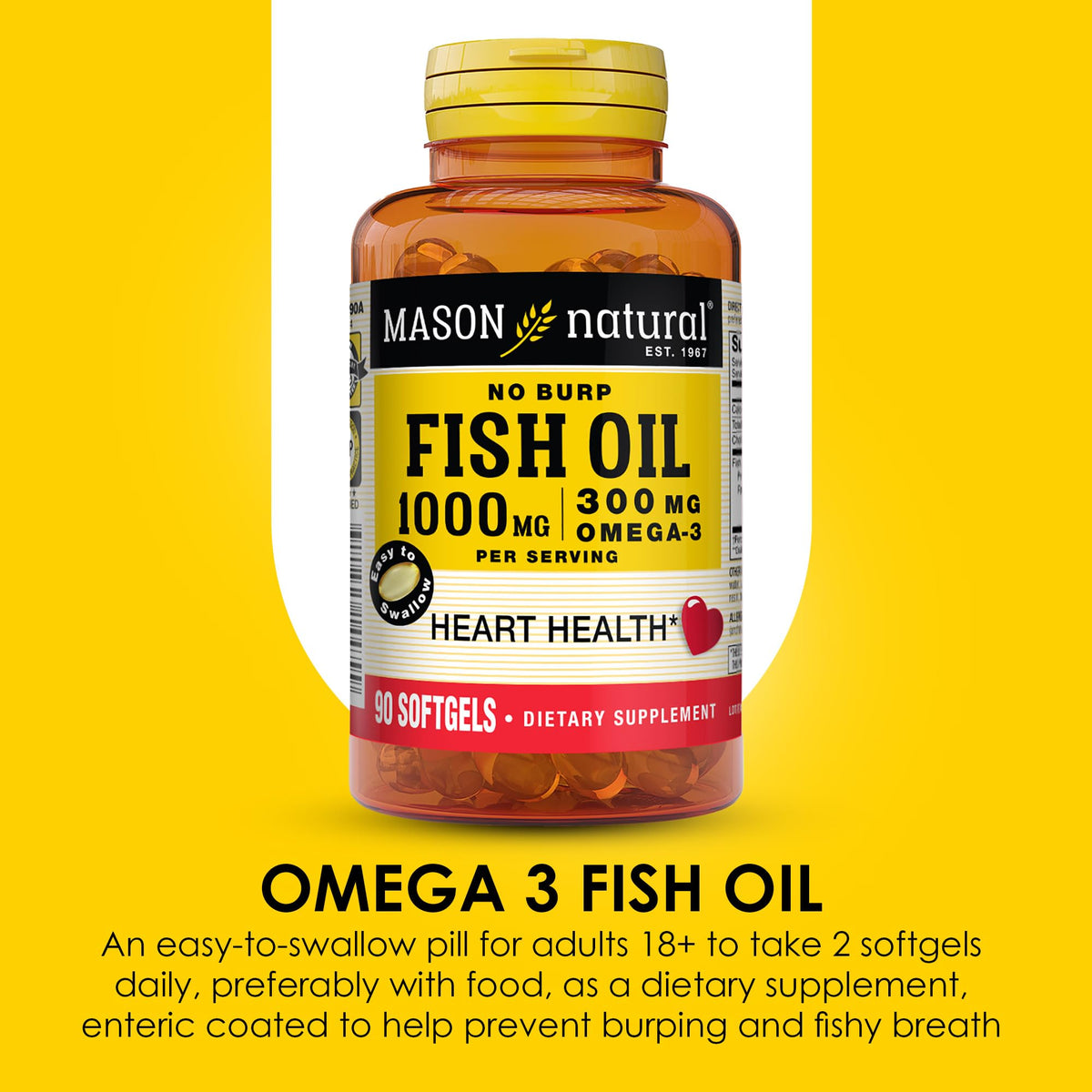 Omega 3 Fish Oil 1000mg 90 Softgels I11212