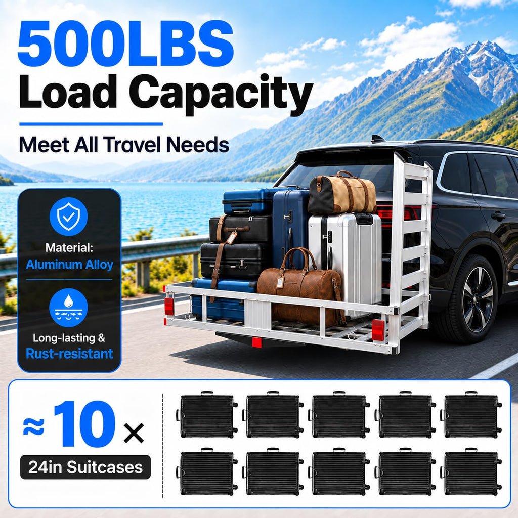 50 × 30 × 9in Aluminum Hitch Cargo Carrier V911311