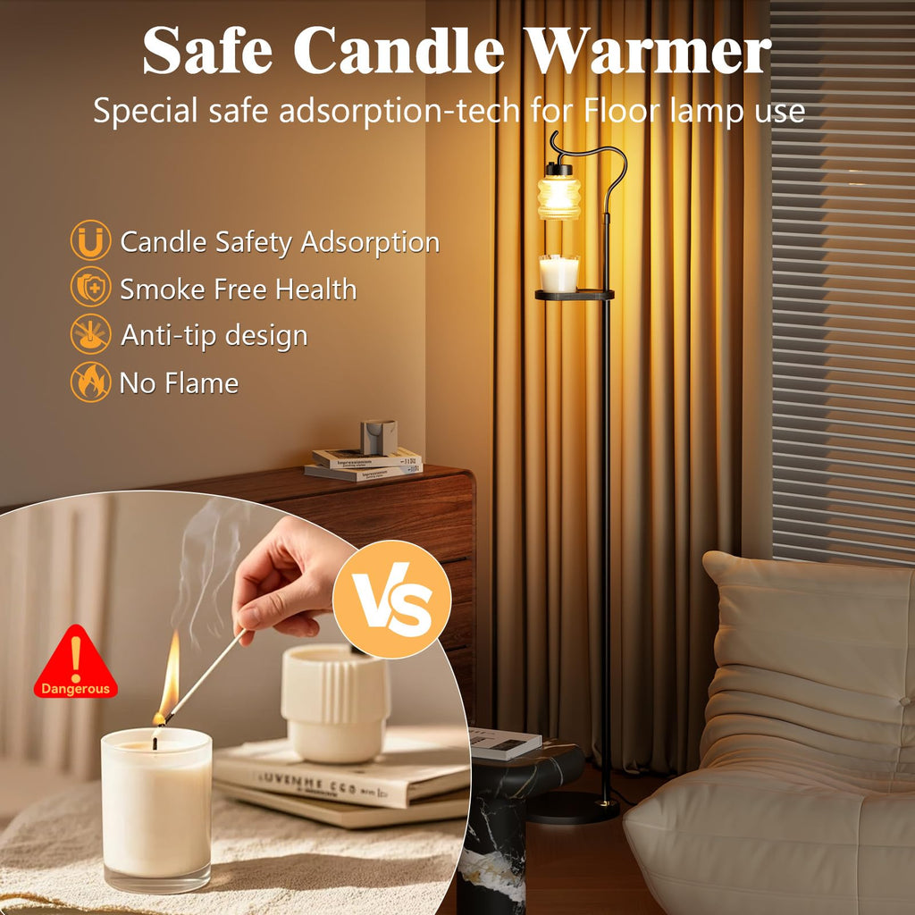 Dimmable Height Adjustable Candle Warmer Floor Lamp with Timer Q8348