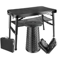 Black 4 Foot Folding Table and Stool E193459