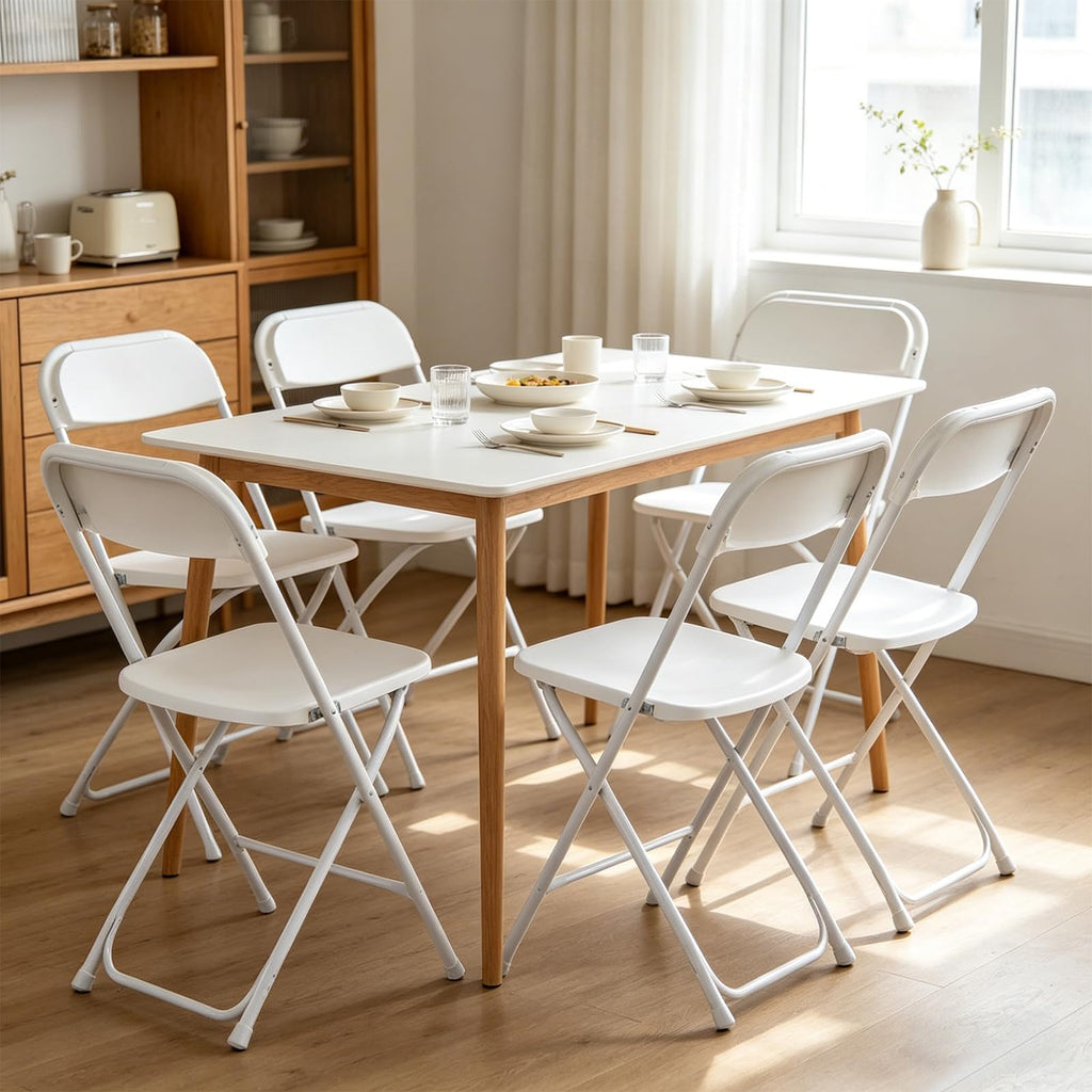 White 10 Pack Folding Chairs with Steel Frame H7281
