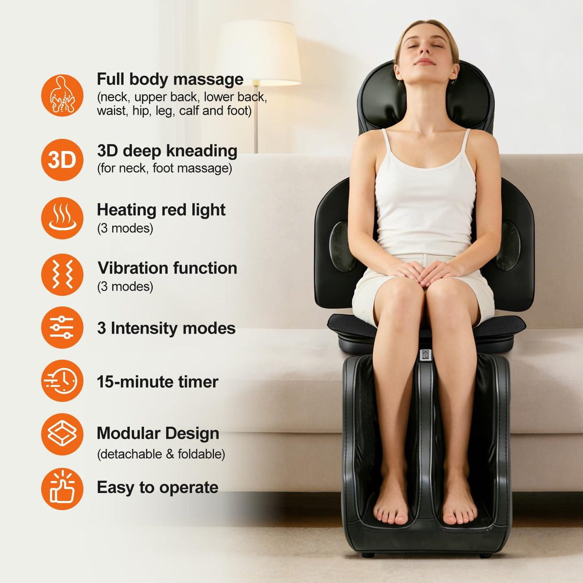 Full Body Massage Chair Pad with Neck Back Foot Shiatsu F288913