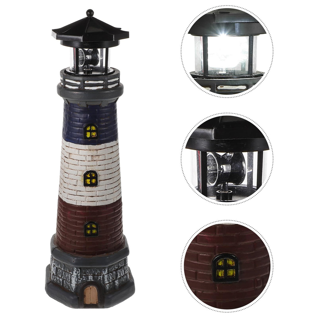 Solar Garden Lighthouse Statue 14.76In Waterproof V21071