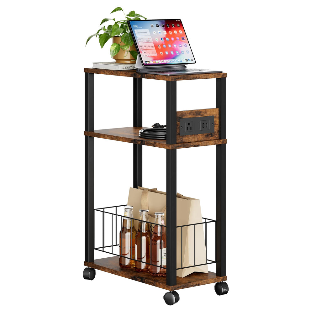 Rolling Side Table with Wheels L245827