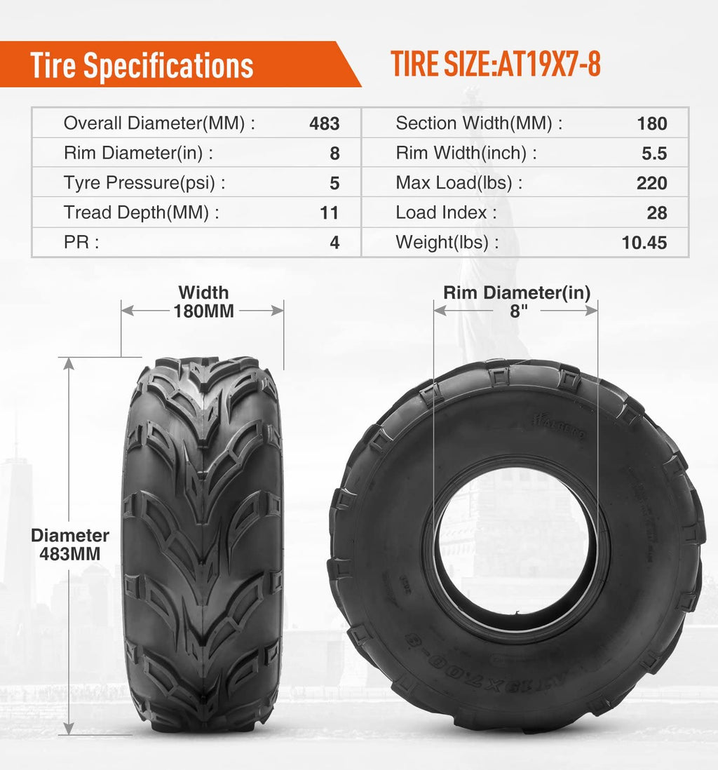 19x7-8 Tubeless ATV Tire C762032
