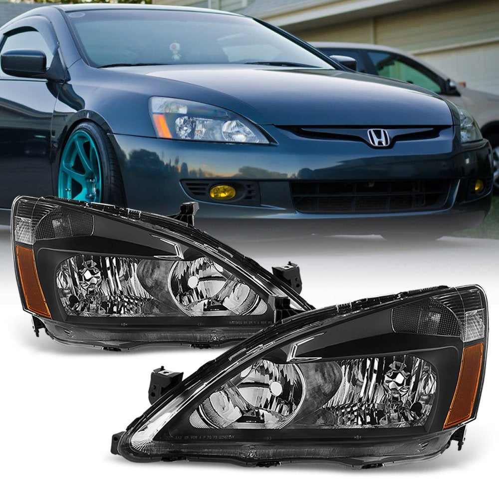 Black Crystal Headlights Driver + Passenger Side T579347