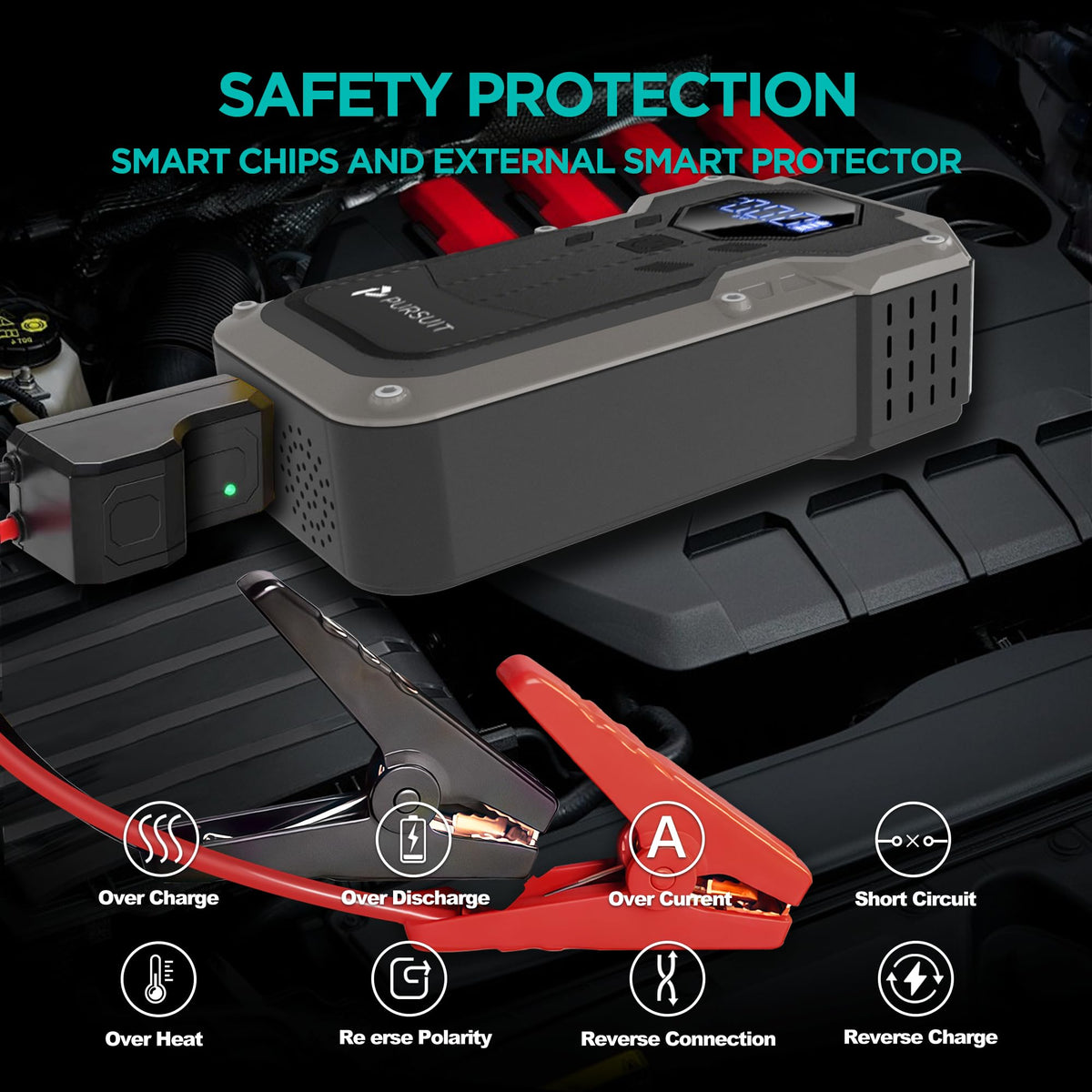 2000A Peak 150PSI Portable Jump Starter with Air Compressor I756