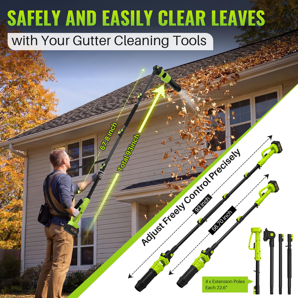 Cordless Leaf Blower with 2 Batteries 21V, 580CFM/180MPH R712