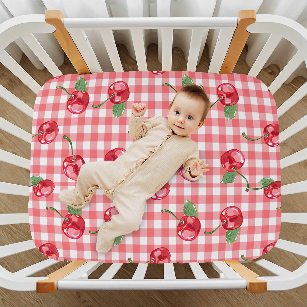 Cherry Buffalo Plaid Fitted Crib Sheet L7456