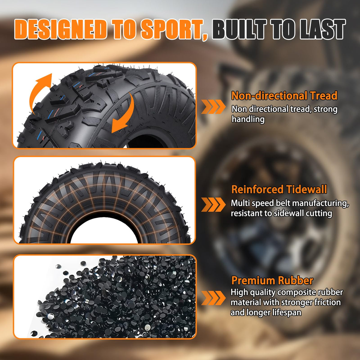 19x7-8 All-Terrain ATV/UTV Tires Set of 2 B672