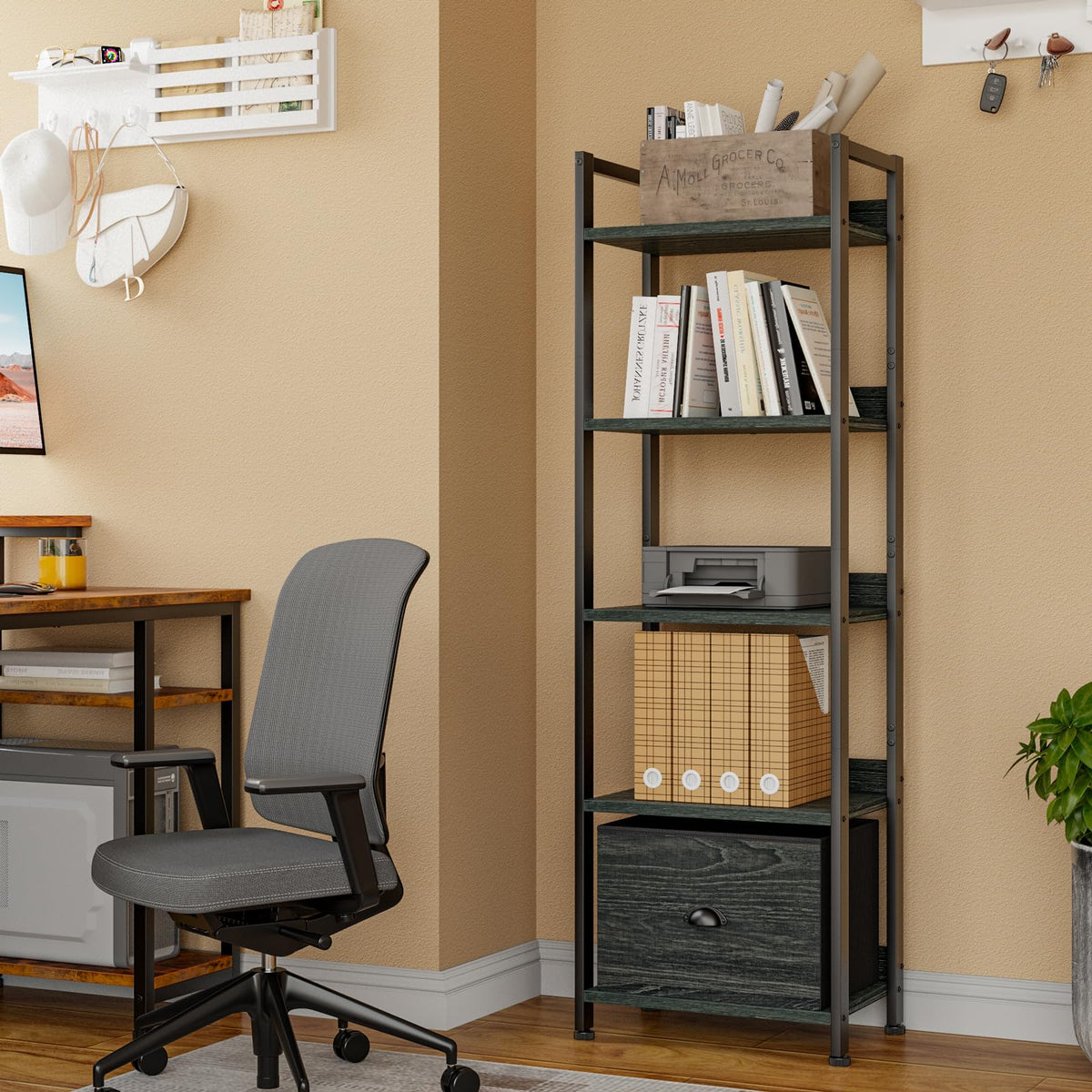 5 Tier Bookshelf with Drawer G483