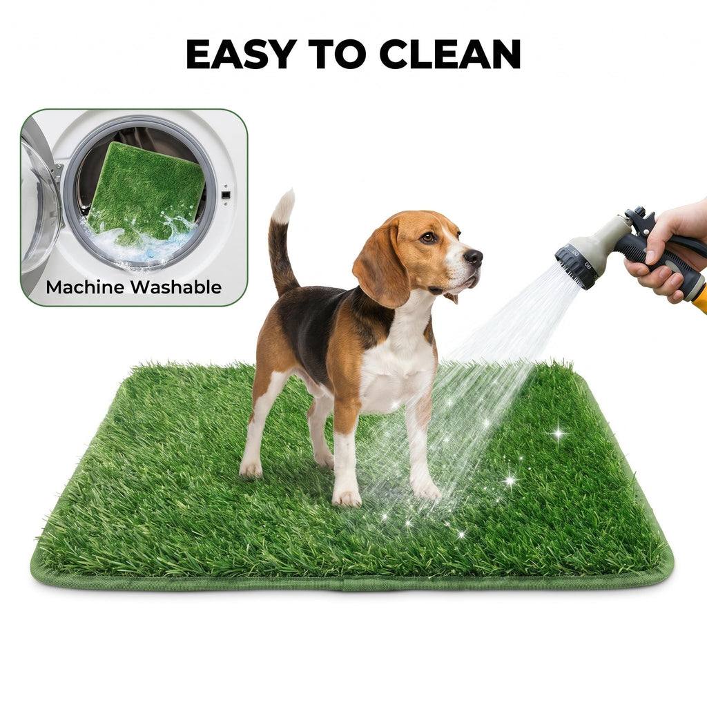 Dog Grass Pad with Tray, 2 Washable Grass Pads U629