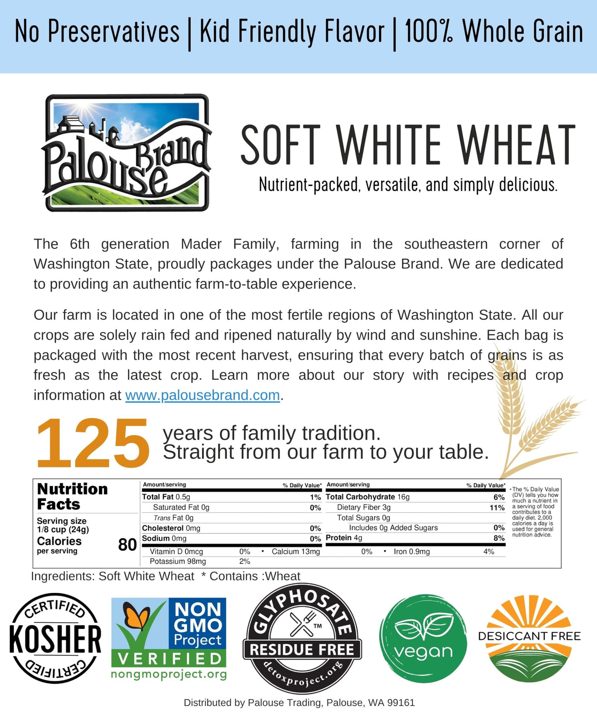 White Red Wheat Berries 100 LBS 4-25 lb bags F85700