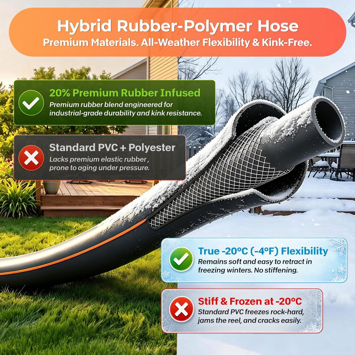 Retractable Rubber Garden Hose Reel Y4946
