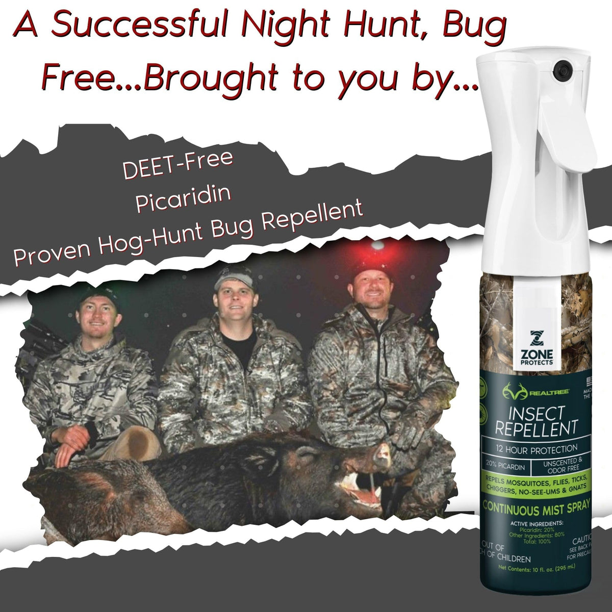 10oz Continuous Spray + 8oz Refill DEET-Free Unscented Insect Repellent G113