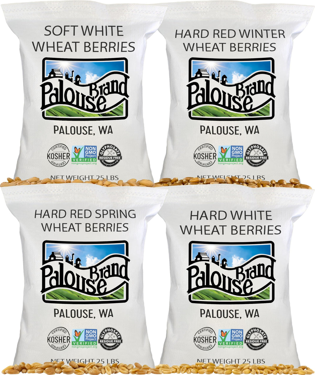 White Red Wheat Berries 100 LBS 4-25 lb bags F85700