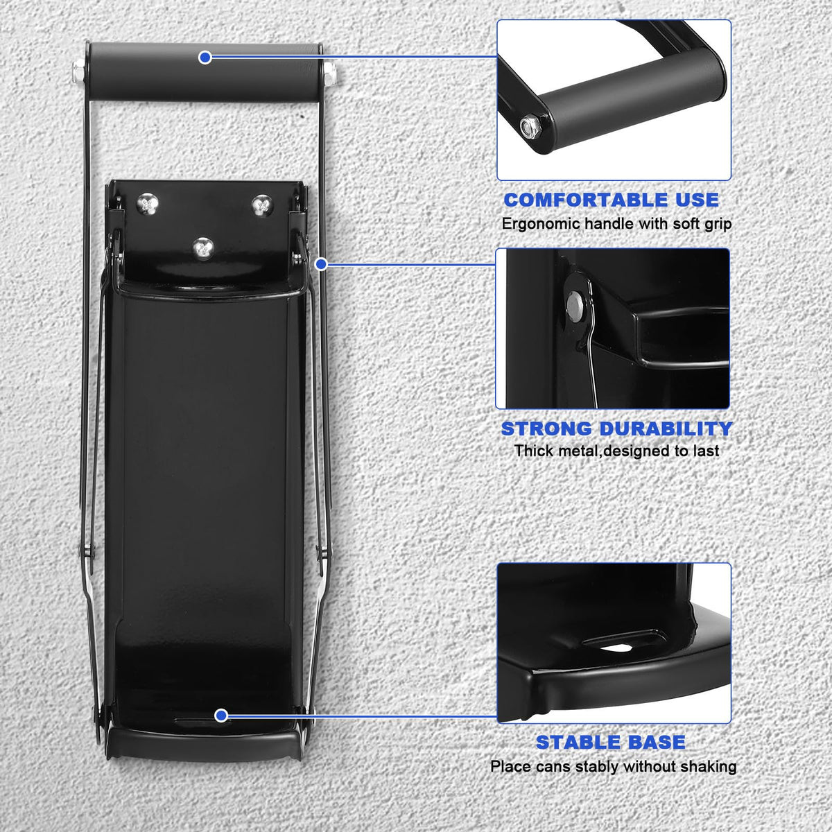 Heavy Duty Wall Mounted Stainless Steel Can Crusher with Built-in Bottle Opener N289281