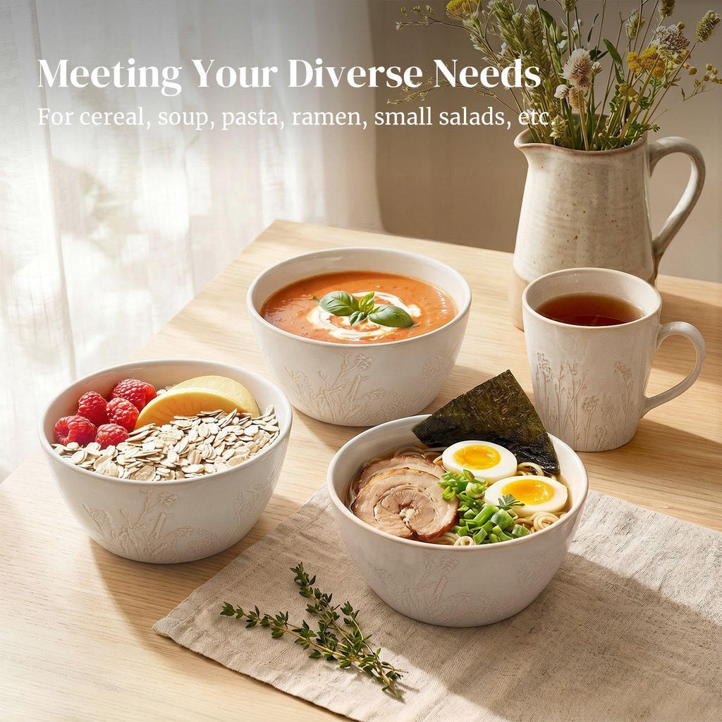 32 OZ Ceramic Soup Bowls Set of 4 K833096