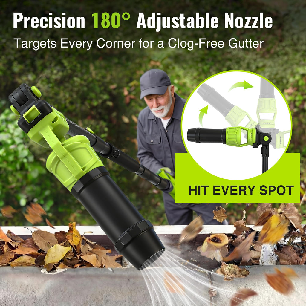 Cordless Leaf Blower with 2 Batteries 21V, 580CFM/180MPH R712