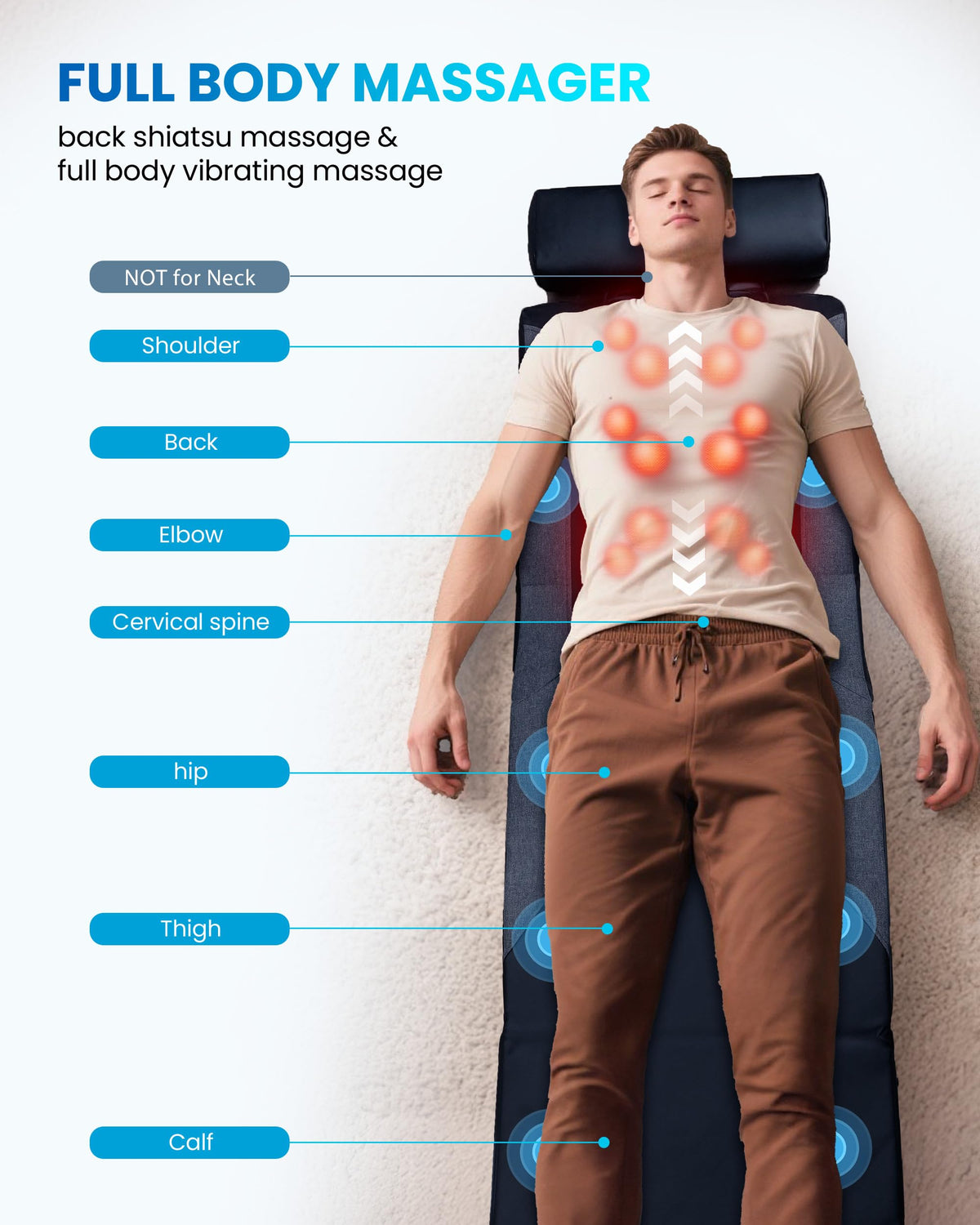 Graphene Heating Full Body Massage Mat with Heat L112