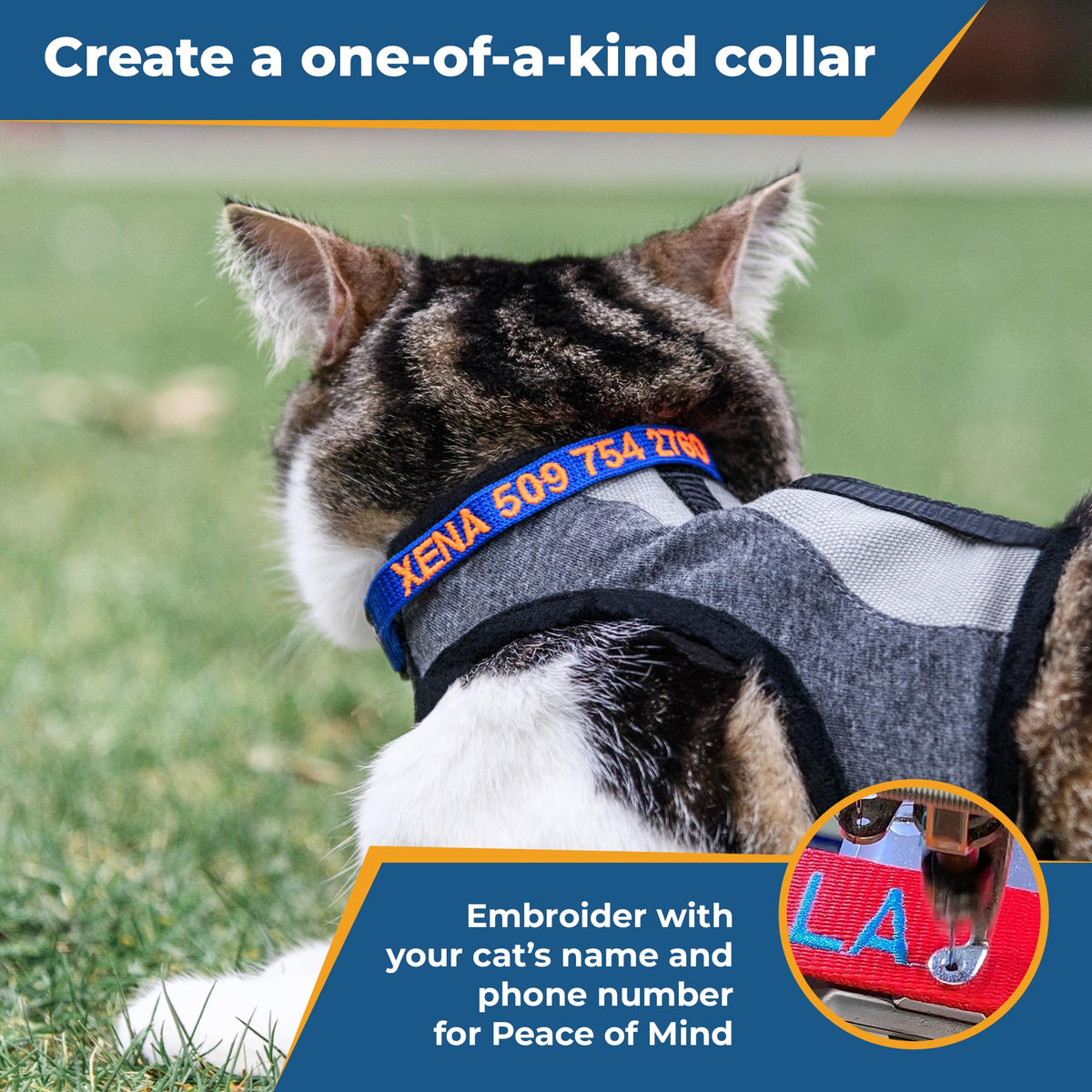 Personalized Cat Collars with Breakaway Safety Release Buckle M874962