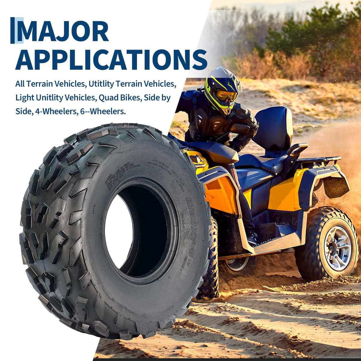 20x7-8 4 Ply Tubeless ATV UTV Tires Set of 2 G235