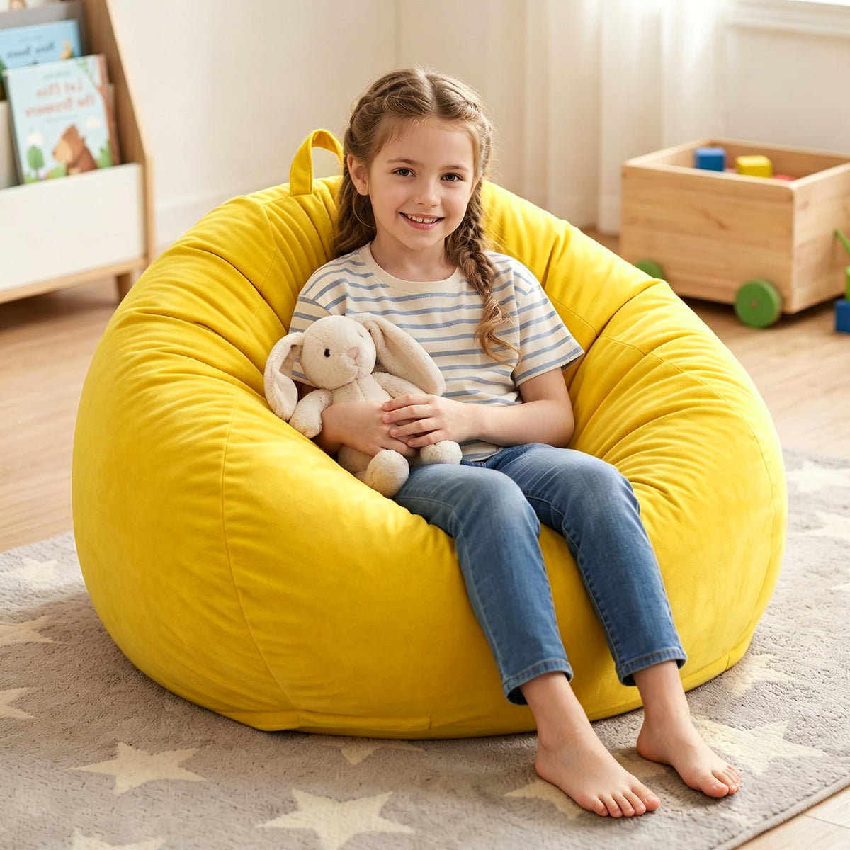 Bean Bag Chair Yellow 2FT K67682