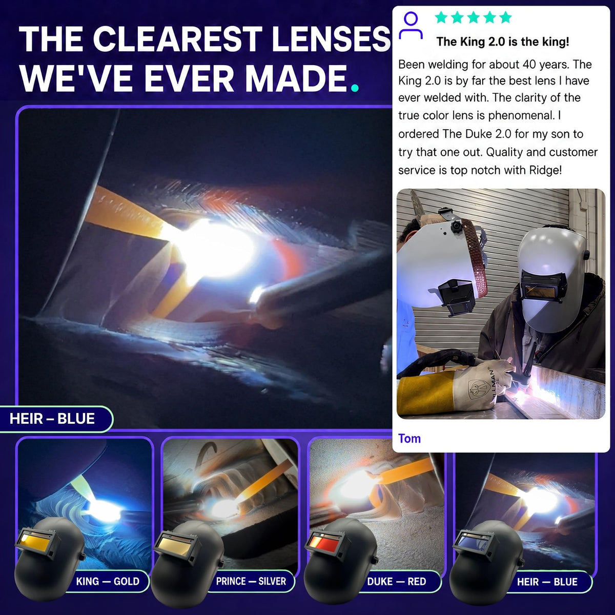 Blue Auto Darkening Welding Lens W96840