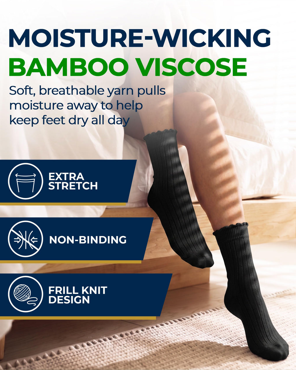 Knit Bamboo Viscose Diabetic Socks 6 Pairs F232898