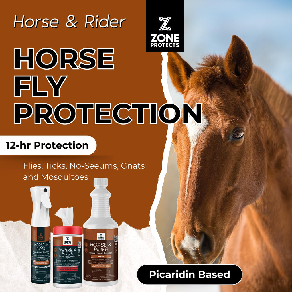 Picaridin 10oz Continuous Spray 32oz Refill 80ct Wipes Horse Fly Repellent N3737