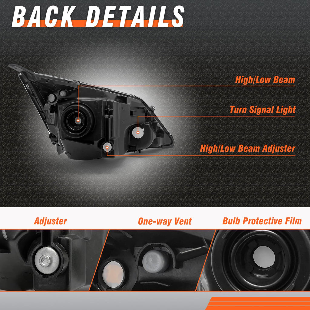 2007-2011 Honda Cr-V Chrome Headlights E489