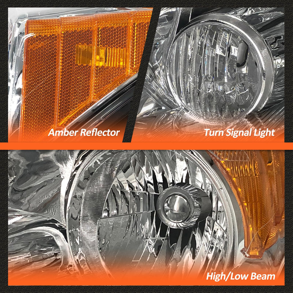 2007-2011 Honda Cr-V Chrome Headlights E489
