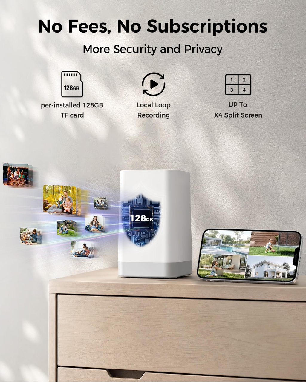 4MP Solar Powered Wireless Security Camera System with Color Night Vision L3556