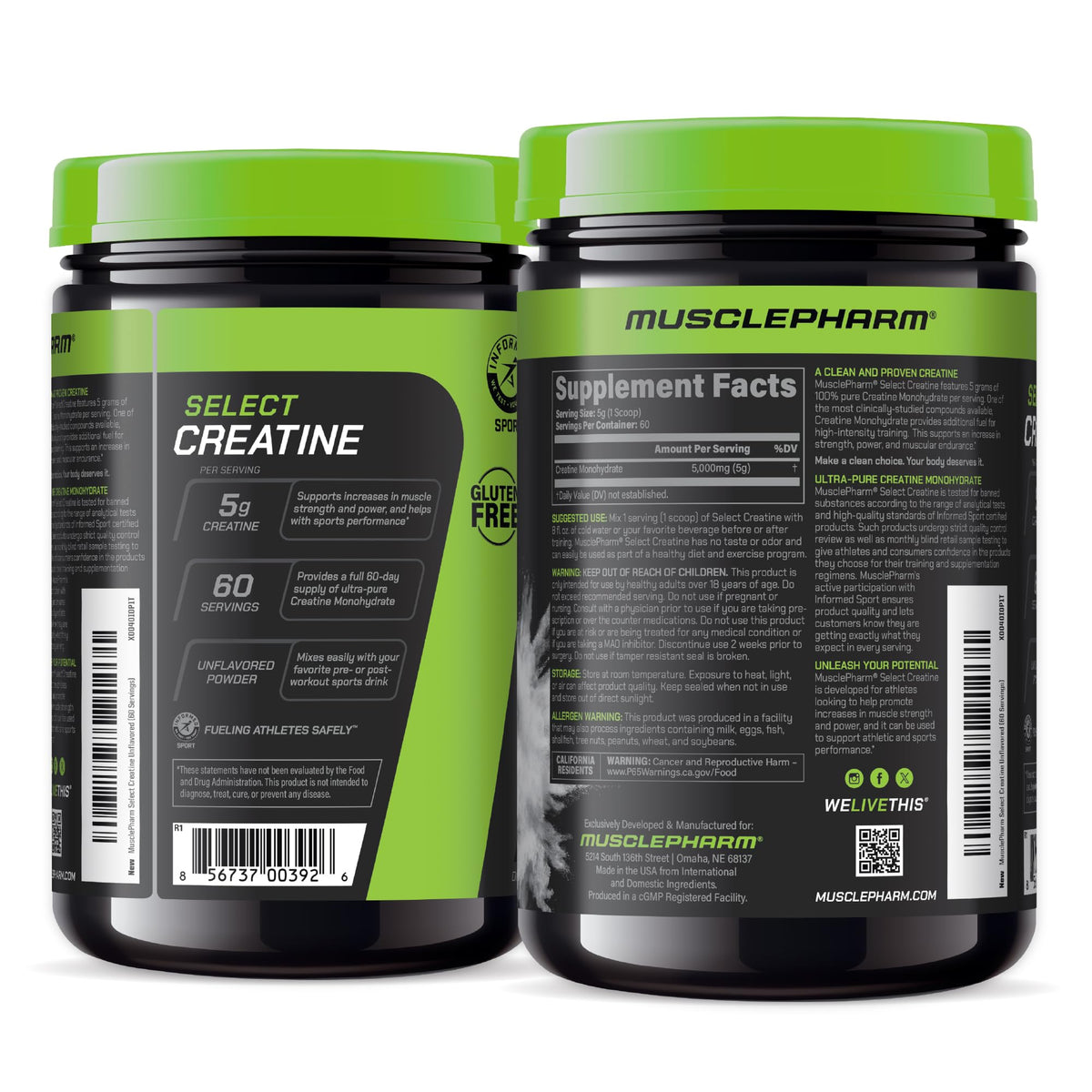 Creatine Monohydrate Powder 60 Servings M322