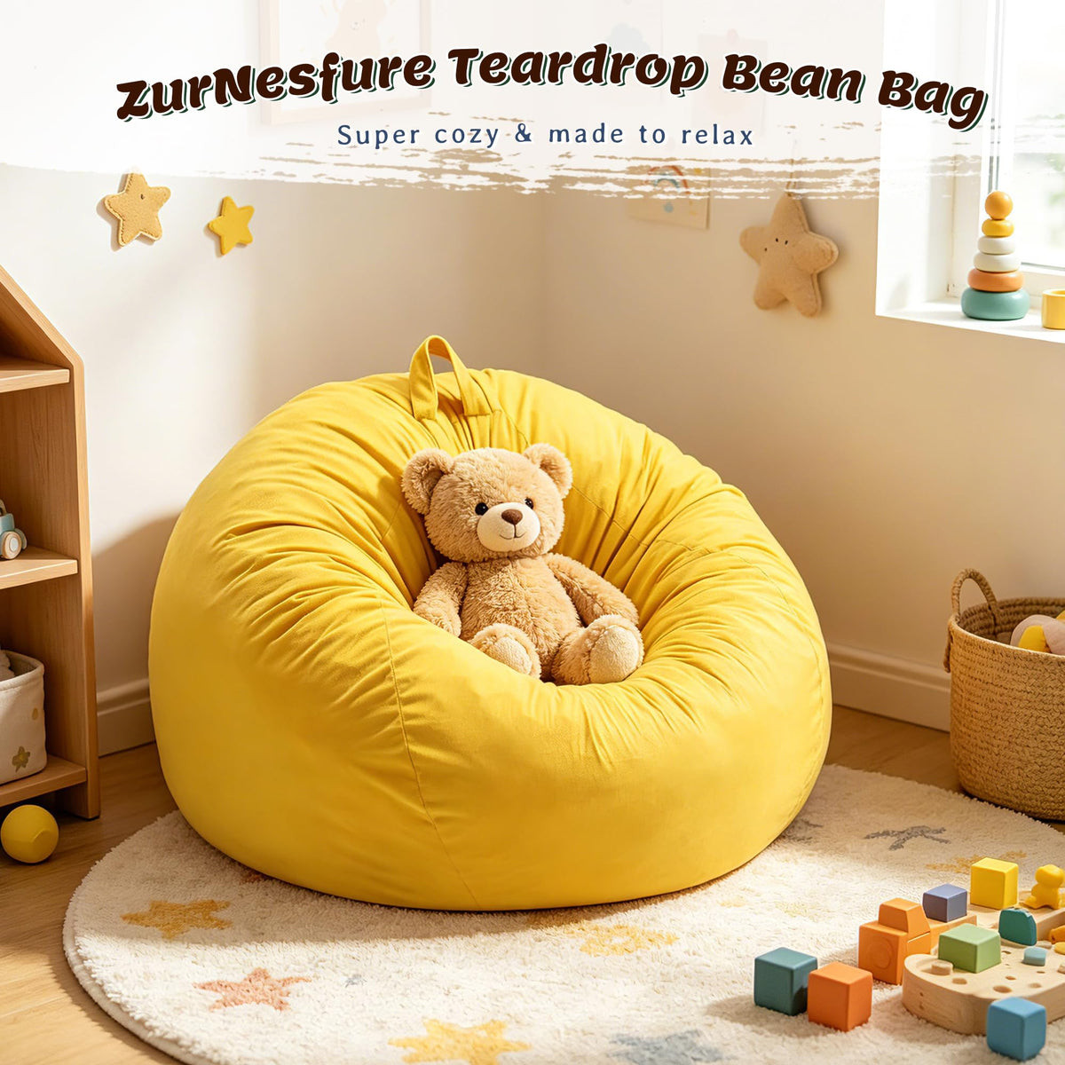 Bean Bag Chair Yellow 2FT K67682