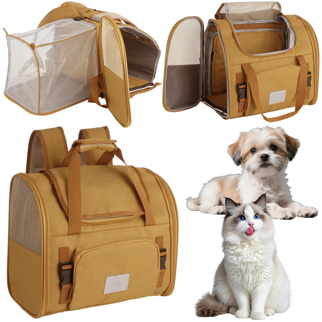 Expandable Pet Backpack Carrier with Ventilated Mesh Top D3230