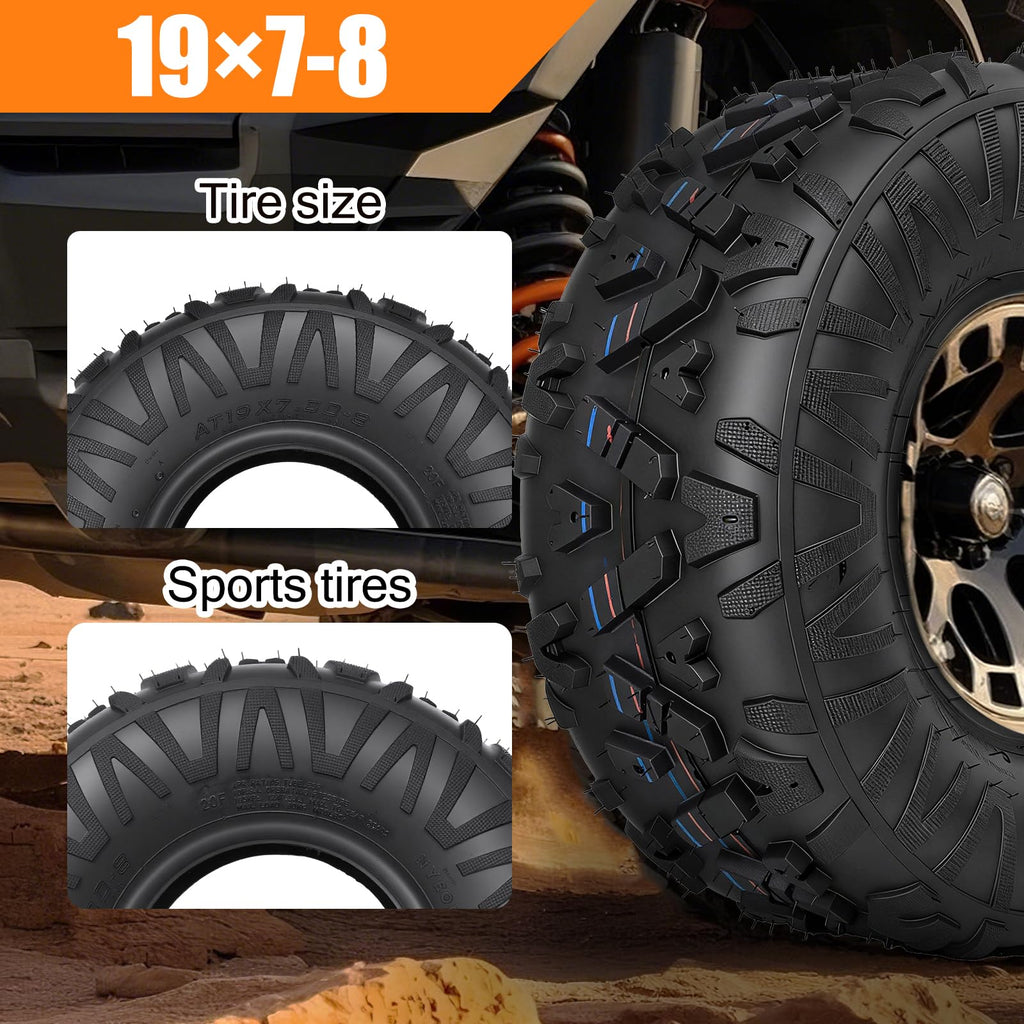 19x7-8 All-Terrain ATV/UTV Tires Set of 2 B672